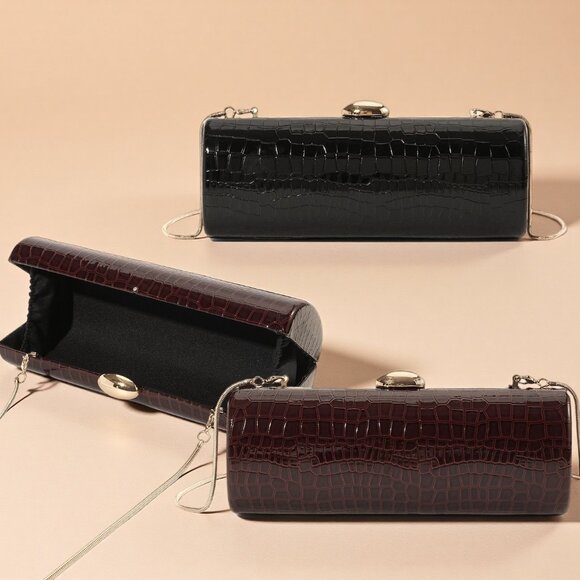 Croc-Embossed Evening Clutch - Picture 4 of 4